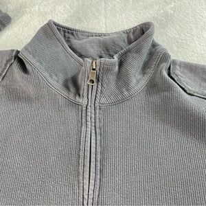 Eddie Bauer Quarter Zip Pullover Ribbed Cotton PulloverCasual Gray Mens Size XXL